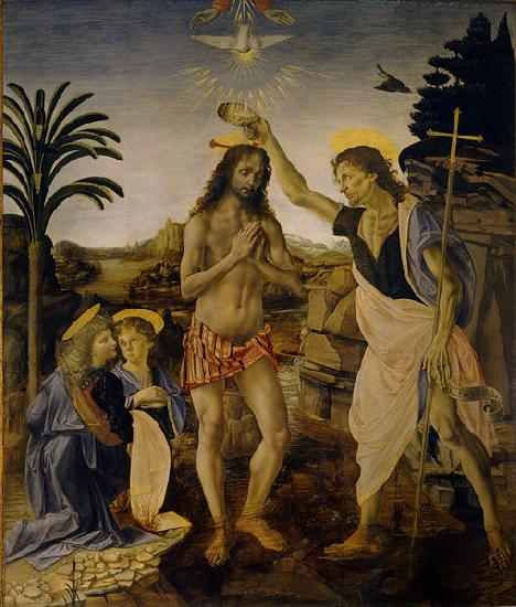 Andrea del Verrocchio Baptism of Christ oil painting image